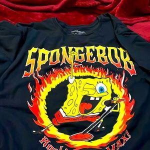 SpongeBob shirt yellow black price is $4 cheap and is a xL